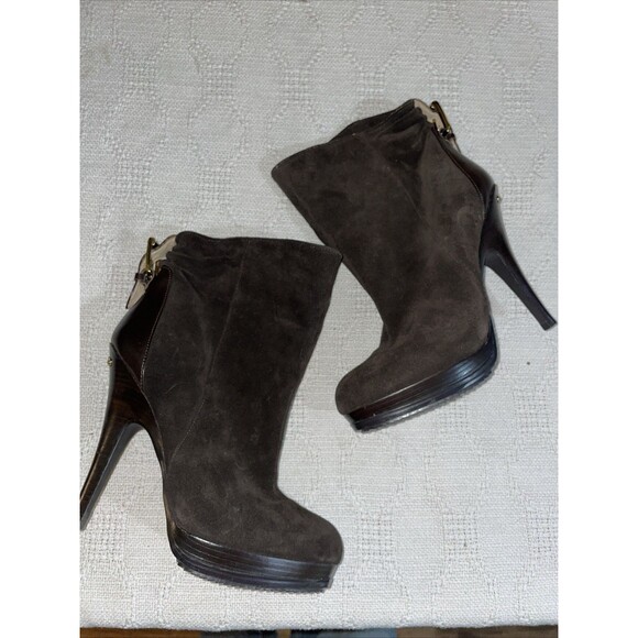 Michael Kors Women’s Stiletto Booties Size 7.5 M Black Leather Going Out Party - Picture 1 of 12